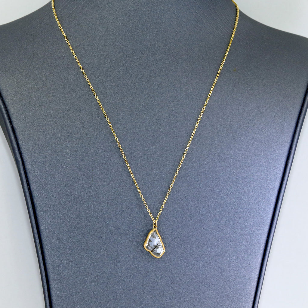 Lola Brooks 1.86 carat Faceted Diamond Shard Yellow Gold Drop Necklace Lola Brooks