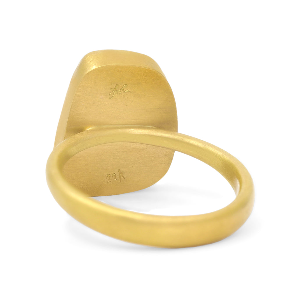 Lola Brooks Ombre Ultramarine Boulder Opal One of a Kind 22k Gold Ring