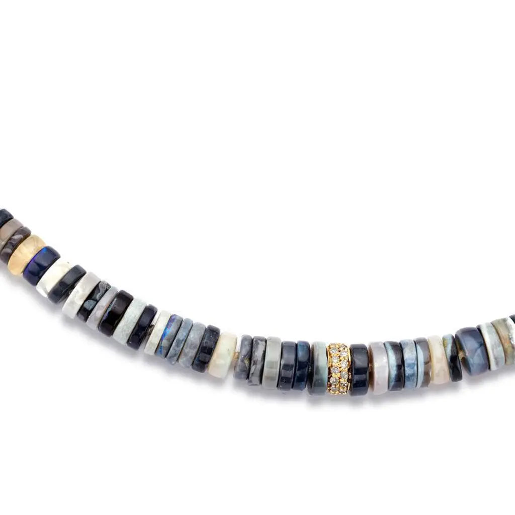 Lori Barros Lightning Ridge Opal Diamond Gold Multi-length Necklace - Lori Barros - Szor Collections