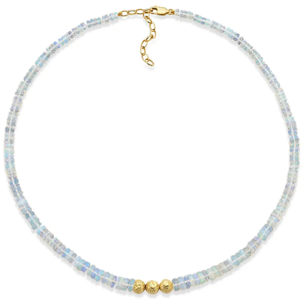 Lori Barros Ethiopian Opal 20k Gold Multi-length Necklace - Lori Barros - Szor Collections