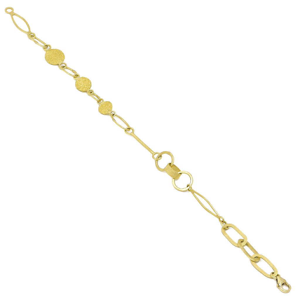 Petra Class High Karat Gold Mixed Chain Link Elements Bracelet