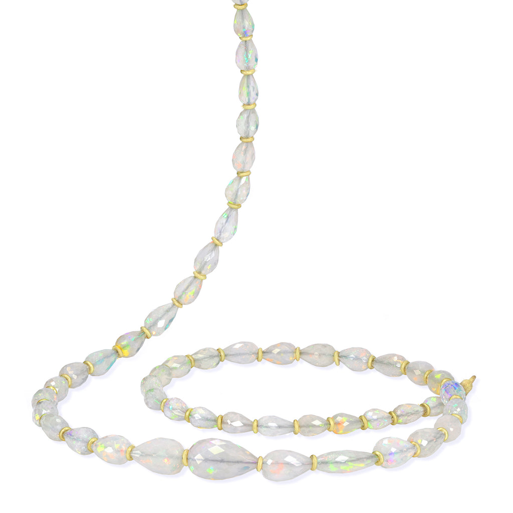 Petra Class Fiery Faceted Opal One-of-a-Kind Segments Necklace Petra Class