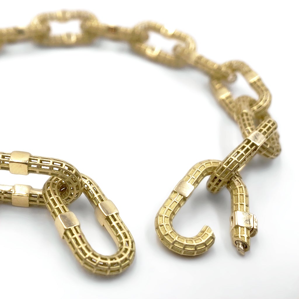 Roule and Co. Matte and Polished Yellow Gold Signature Links Bracelet Roule and Co.