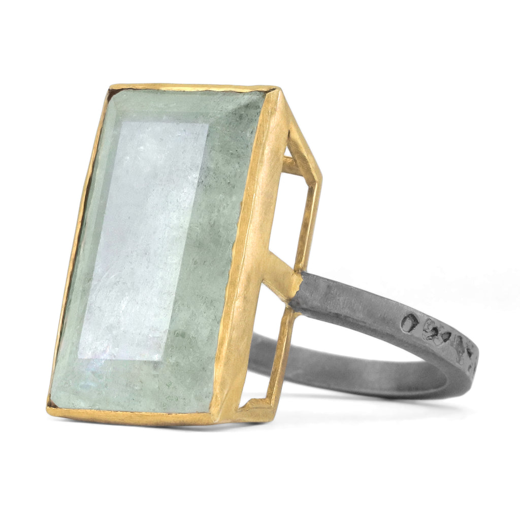 Robindira Unsworth Faceted Aquamarine One of a Kind Ring Szor Collections