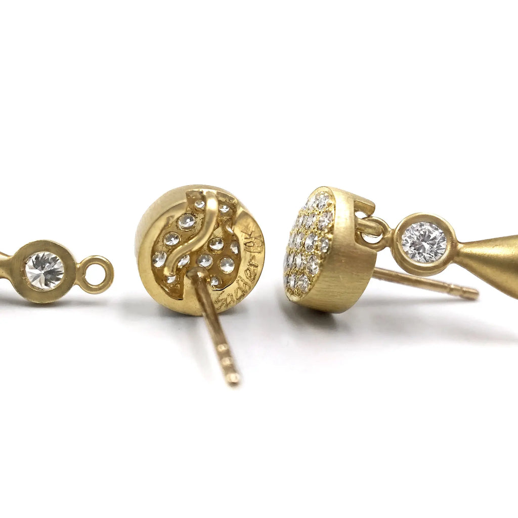 Susan Sadler White Diamond Studs with Detachable Rock Crystal Drop Earrings - Susan Sadler - Szor Collections