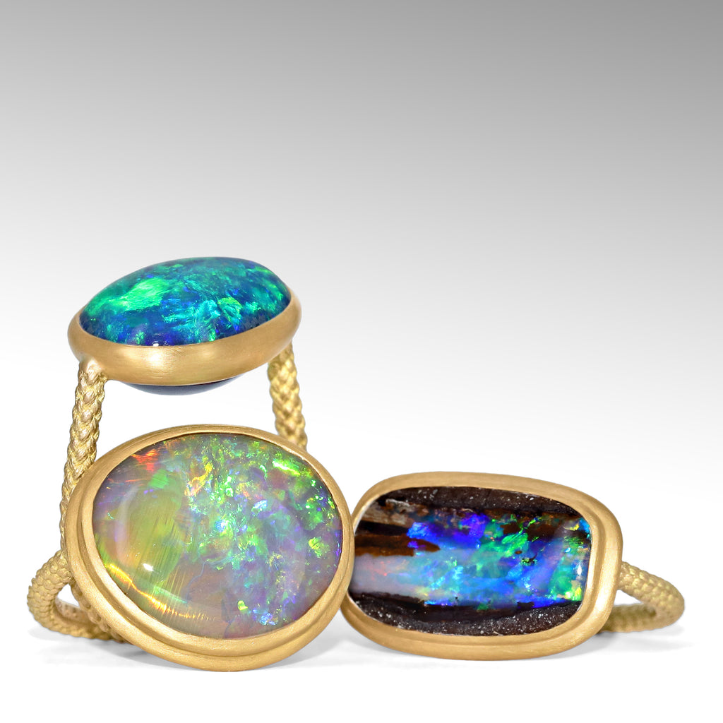Talkative Precious Picture Opal Gold One of a Kind Ring Talkative