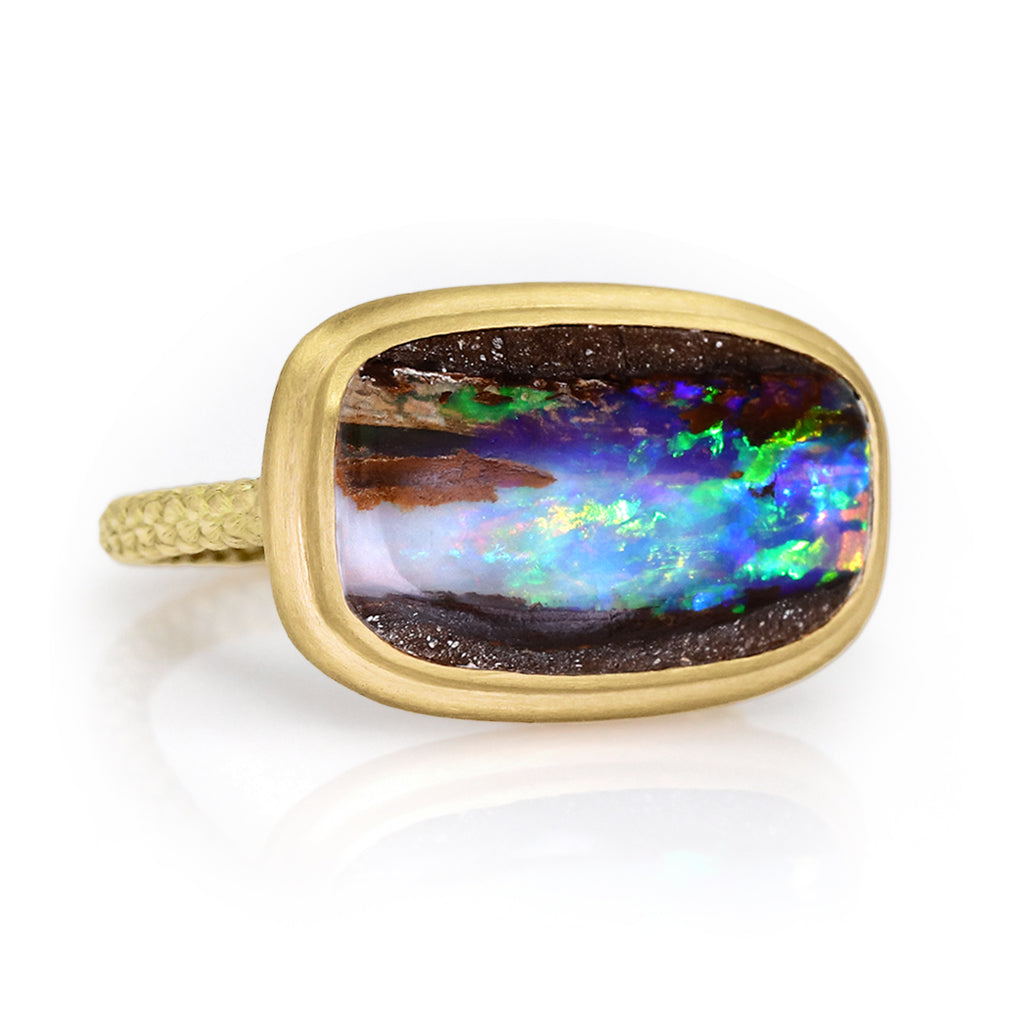 Talkative Precious Picture Opal Gold One of a Kind Ring Talkative