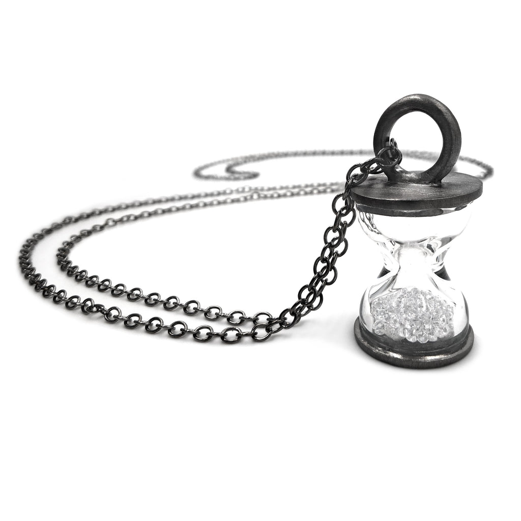 Wille Jewellery Black Rhodium Silver Hourglass Necklace (Special Order) Wille Jewellery