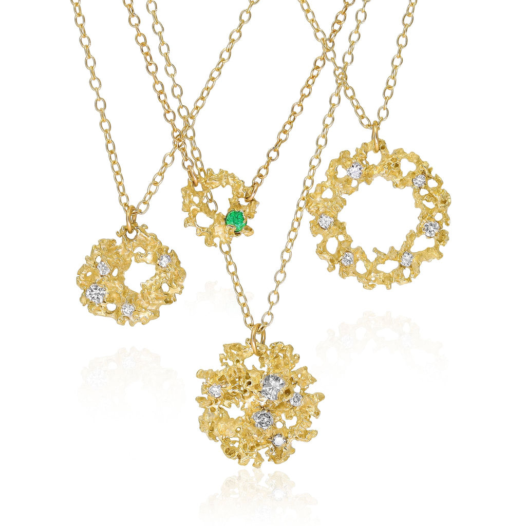 Branch Diamond Gold Chrysanthemum Necklace