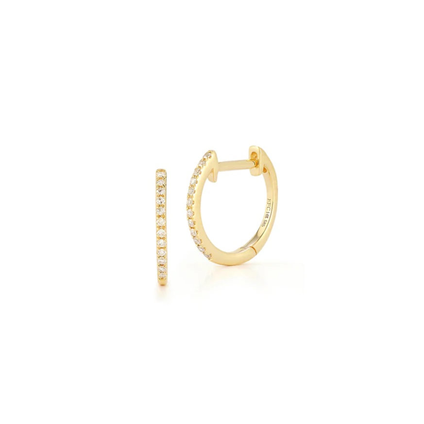 Diamond Mini Gold Huggie Earring