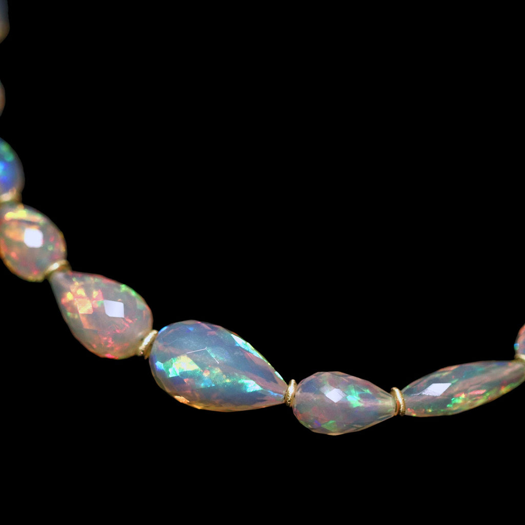 Petra Class Fiery Faceted Opal One-of-a-Kind Segments Necklace Petra Class